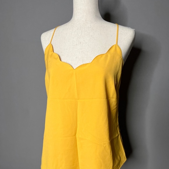 J.Crew Women's Scalloped Crepe Cami size 12 Yellow - Picture 5 of 8